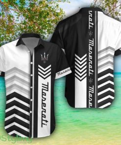 Maserati White Hawaiian Shirt Shorts Sleeve Beach Shirt Custom Name Product Photo 1