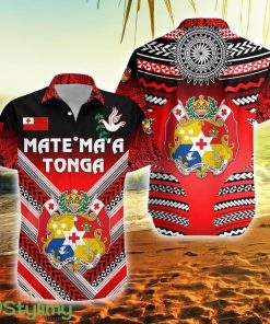 Mate Ma'a Tonga Rugby Polynesian Creative Style Tonga Button Down Hawaiian Shirt Trending Summer Product Photo 1