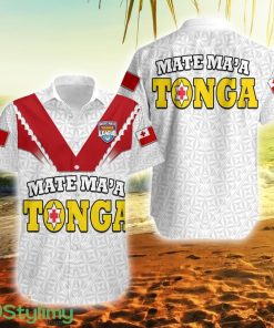 Mate Ma'a Tonga Rugby Tongan Kupesi White Style Tonga Button Down Hawaiian Shirt Trending Summer Product Photo 1