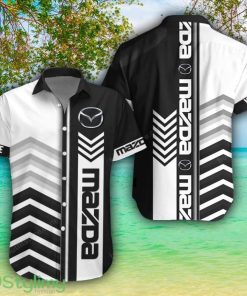Mazda White Hawaiian Shirt Shorts Sleeve Beach Shirt Custom Name Product Photo 1