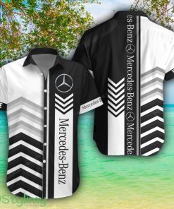 Mercedes-Benz White Hawaiian Shirt Shorts Sleeve Beach Shirt Custom Name Product Photo 1