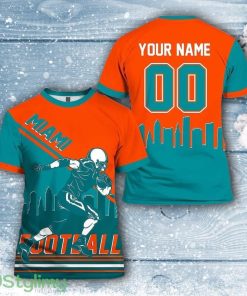 Miami Dolphins Nfl 3D All Over Printed T Shirts Custom Name And Number Shirts For Big Fans Product Photo 1
