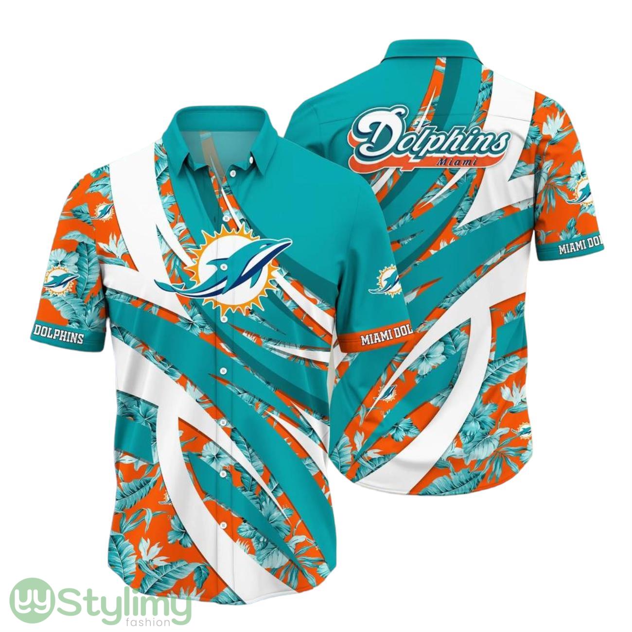 Miami Dolphins NFL Hawaiian Shirt Tropical Pattern Summer For Sports Football Fans 2 Miami Dolphins NFL Hawaiian Shirt Tropical Pattern Summer For Sports Football Fans Product Photo 1