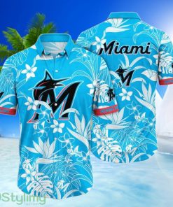 Miami Marlins MLB 3D Printing Hawaiian Shirt Short Sleeves Shirt Product Photo 1