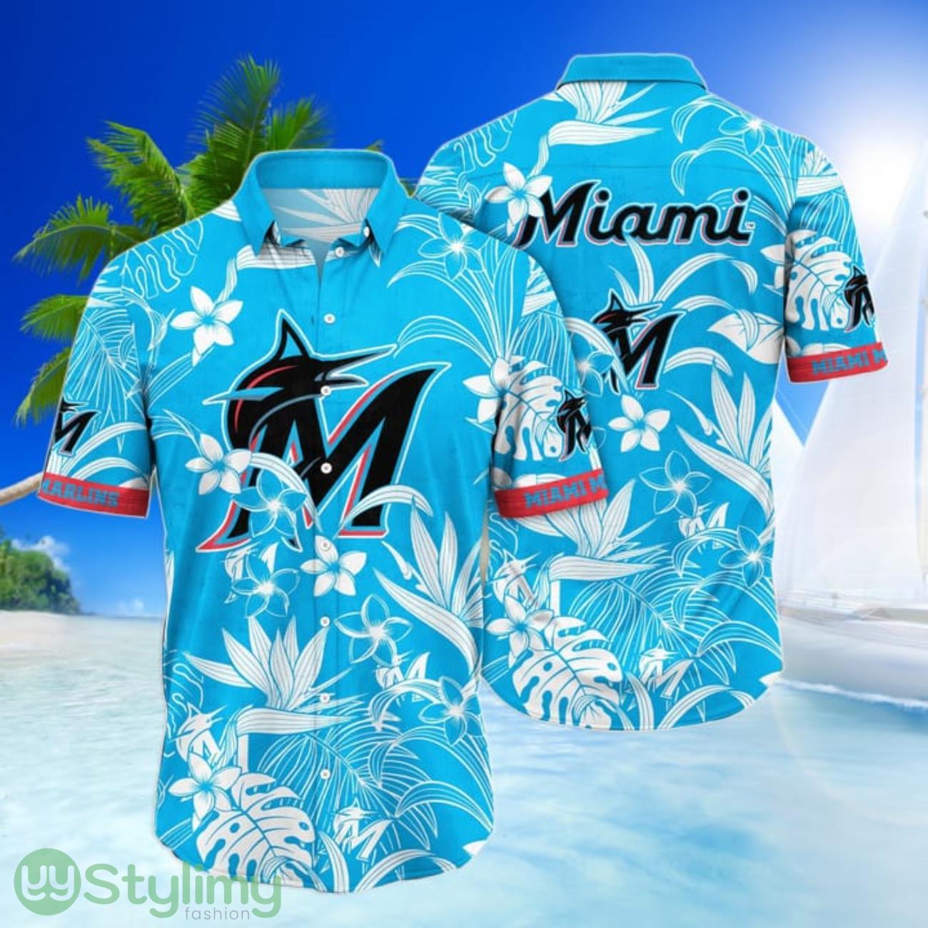 Miami Marlins MLB 3D Printing Hawaiian Shirt Short Sleeves Shirt 2 Miami Marlins MLB 3D Printing Hawaiian Shirt Short Sleeves Shirt Product Photo 1