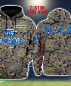 Middle Tennessee Blue Raiders 3D Printing Army Camo Pattern Unisex Hoodies Custom Name For Fans Product Photo 1