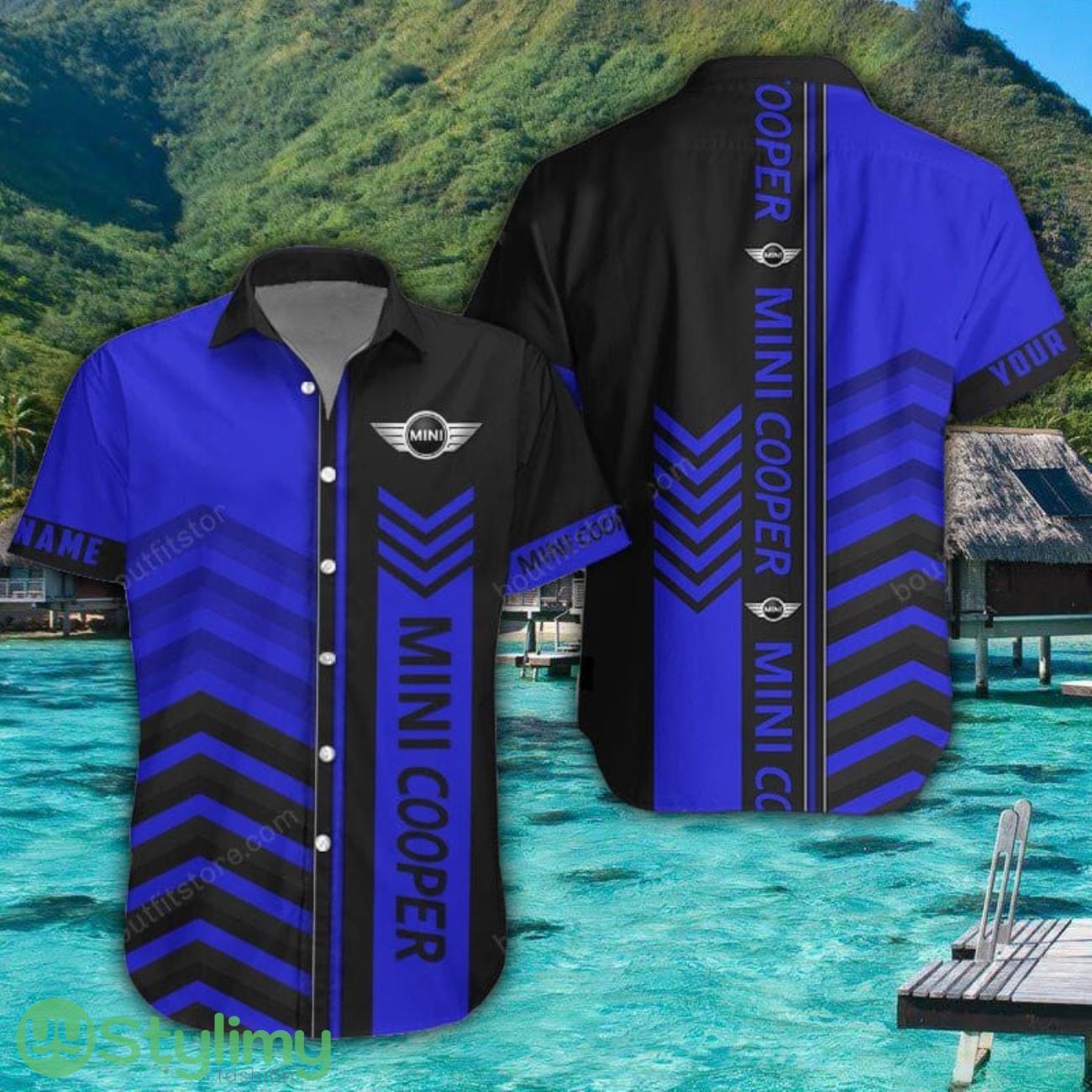 Mini cooper Blue Hawaiian Shirt Men Women Beach Gift Custom Name 1 Mini cooper Blue Hawaiian Shirt Men Women Beach Gift Custom Name Product Photo 1