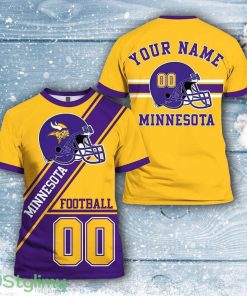 Minnesota Vikings All Over Printed Custom Name And Number Nfl 3D Printed Shirt For Awesome Fans Product Photo 1