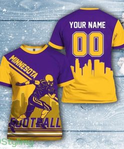 Minnesota Vikings All Over Printed Custom Name And Number Nfl 3D Printed Shirt For Big Fans Product Photo 1