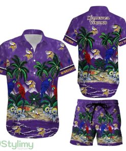 Minnesota Vikings NFL Football Hawaiian Shirt And Short Graphic Summer Tropical Pattern New Gift For Fans Product Photo 1