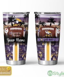 Minnesota Vikings Tropical Personalized Name 3D Tumbler Summer Gift For Fans Product Photo 1