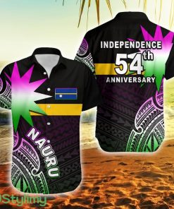 Nauru Independence Day Flag In Heart No.2 Nauru Button Down Hawaiian Shirt Trending Summer Product Photo 1