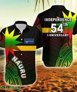 Nauru Independence Day Flag In Heart No.3 Nauru Button Down Hawaiian Shirt Trending Summer Product Photo 1