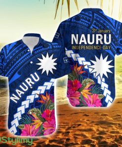Nauru Independence Day Polynesian Tropical Nauru Button Down Hawaiian Shirt Trending Summer Product Photo 1