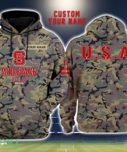 Nc State Wolfpack 3D Printing Army Camo Pattern Unisex Hoodies Custom Name For Fans Product Photo 1
