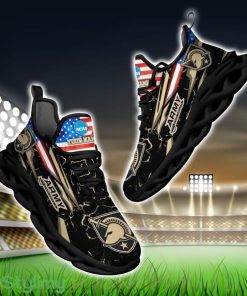 NCAA Army Black Knights Logo And Flag Custom Name Max Soul Shoes Gift For Fan Product Photo 1