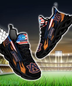NCAA Auburn Tigers Logo And Flag Custom Name Max Soul Shoes Gift For Fan Product Photo 1