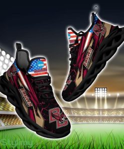 NCAA Boston College Eagles Logo And Flag Custom Name Max Soul Shoes Gift For Fan Product Photo 1