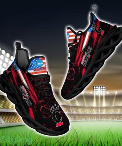 NCAA Cincinnati Bearcats Logo And Flag Custom Name Max Soul Shoes Gift For Fan Product Photo 1