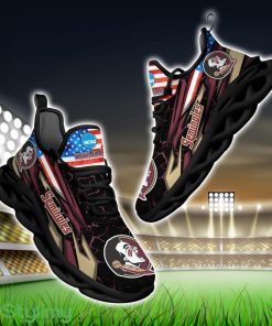 NCAA Florida State Seminoles Logo And Flag Custom Name Max Soul Shoes Gift For Fan Product Photo 1