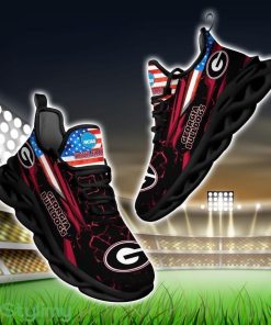 NCAA Georgia Bulldogs Logo And Flag Custom Name Max Soul Shoes Gift For Fan Product Photo 1