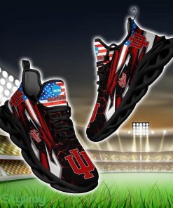 NCAA Indiana Hoosiers Logo And Flag Custom Name Max Soul Shoes Gift For Fan Product Photo 1