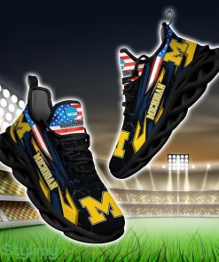 NCAA Michigan Wolverines Logo And Flag Custom Name Max Soul Shoes Gift For Fan Product Photo 1