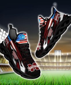 NCAA Mississippi State Bulldogs Logo And Flag Custom Name Max Soul Shoes Gift For Fan Product Photo 1