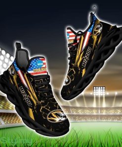 NCAA Missouri Tigers Logo And Flag Custom Name Max Soul Shoes Gift For Fan Product Photo 1