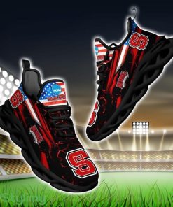 NCAA NC State Wolfpack Logo And Flag Custom Name Max Soul Shoes Gift For Fan Product Photo 1