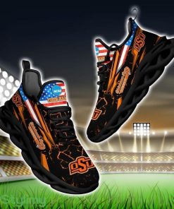 NCAA Oklahoma State Cowboys Logo And Flag Custom Name Max Soul Shoes Gift For Fan Product Photo 1