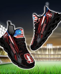 NCAA Stanford Cardinal Logo And Flag Custom Name Max Soul Shoes Gift For Fan Product Photo 1