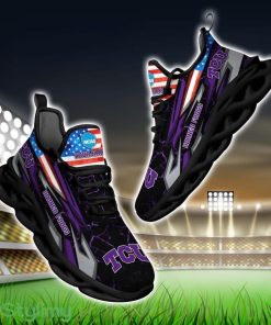 NCAA TCU Horned Frogs Logo And Flag Custom Name Max Soul Shoes Gift For Fan Product Photo 1