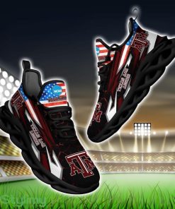 NCAA Texas A&ampM Aggies Logo And Flag Custom Name Max Soul Shoes Gift For Fan Product Photo 1