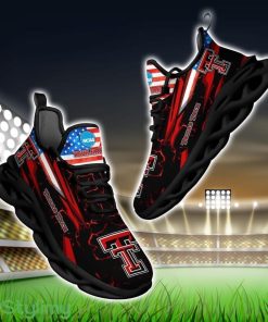 NCAA Texas Tech Red Raiders Logo And Flag Custom Name Max Soul Shoes Gift For Fan Product Photo 1