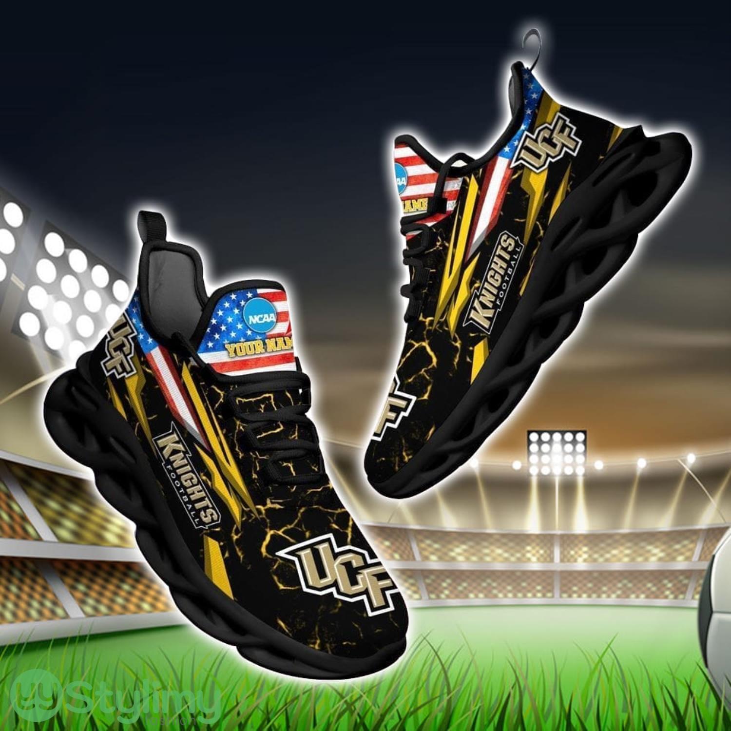 NCAA UCF Knights Logo And Flag Custom Name Max Soul Shoes Gift For Fan 2 NCAA UCF Knights Logo And Flag Custom Name Max Soul Shoes Gift For Fan Product Photo 1
