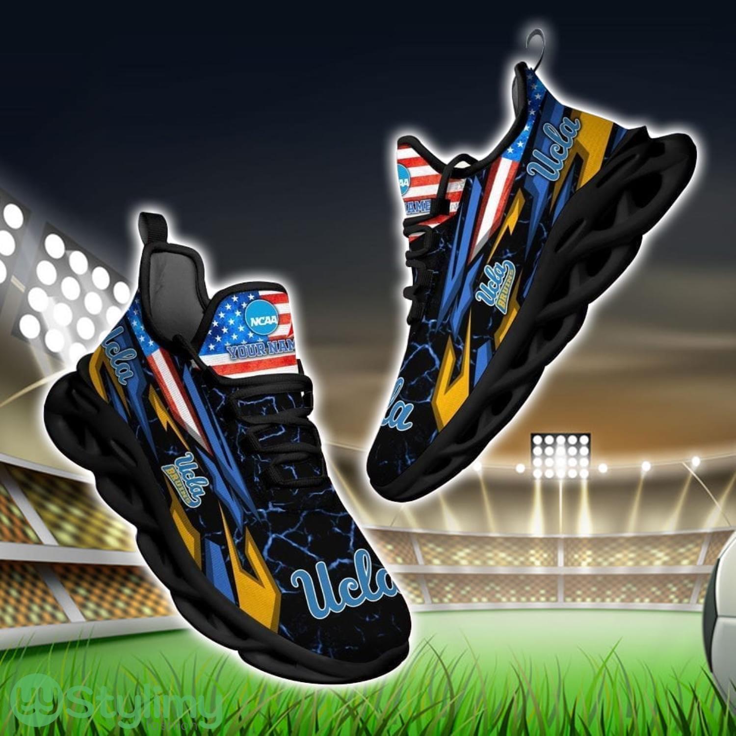 NCAA UCLA Bruins Logo And Flag Custom Name Max Soul Shoes Gift For Fan 2 NCAA UCLA Bruins Logo And Flag Custom Name Max Soul Shoes Gift For Fan Product Photo 1
