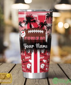Nebraska Cornhuskers Tropical Personalized Name 3D Tumbler Summer Gift For Fans Product Photo 2