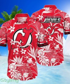 New Jersey Devils NHL 3D Printing Hawaiian Shirt Short Sleeves Shirt Product Photo 1