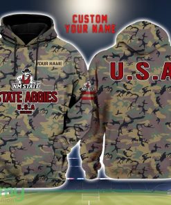 New Mexico State Aggies 3D Printing Army Camo Pattern Unisex Hoodies Custom Name For Fans Product Photo 1