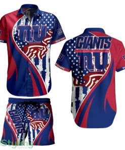 New York Giants NFL 3D Print Hawaiian Shirt And Shorts Vintage US Flag Graphic Summer Gift For Men Women Fan NFL Product Photo 1
