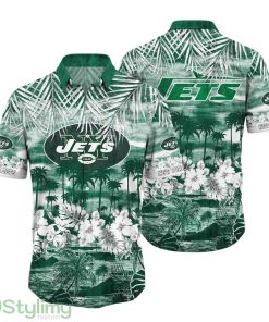 New York Jets NFL Hawaiian Shirt Tropical Pattern Summer For Sport Fans Product Photo 1
