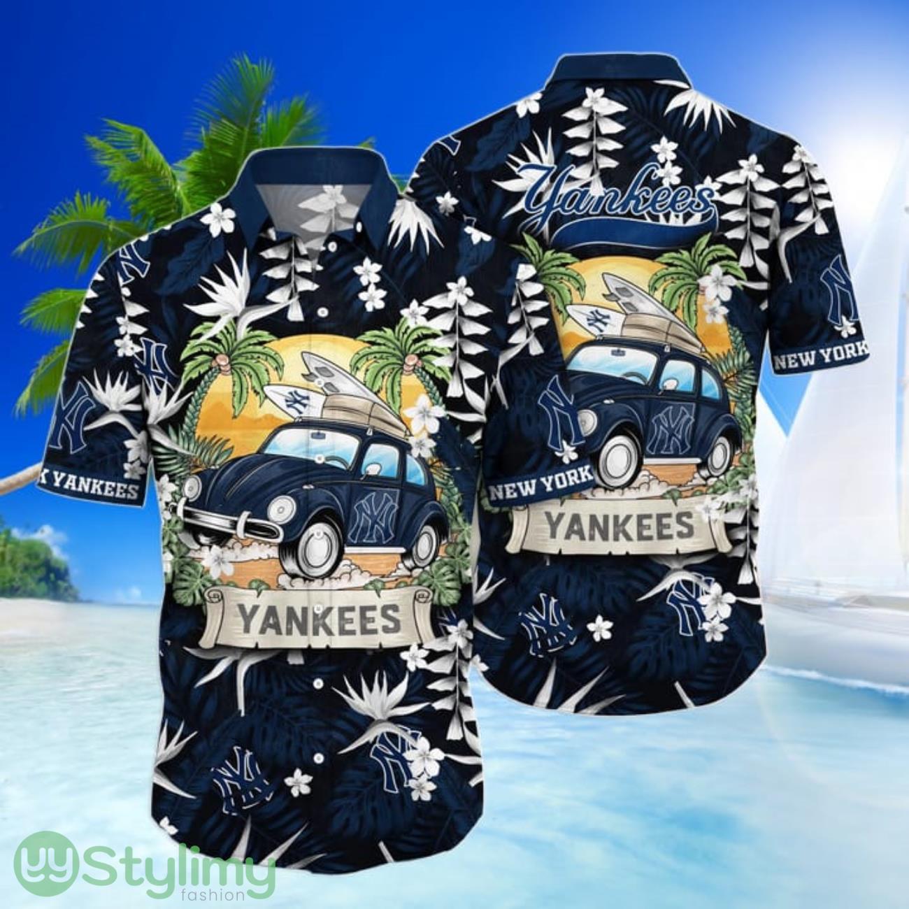 New York Yankees MLB Car Go To beach Hawaiian Shirt Funny Summer Gift 2 New York Yankees MLB Car Go To beach Hawaiian Shirt Funny Summer Gift Product Photo 1