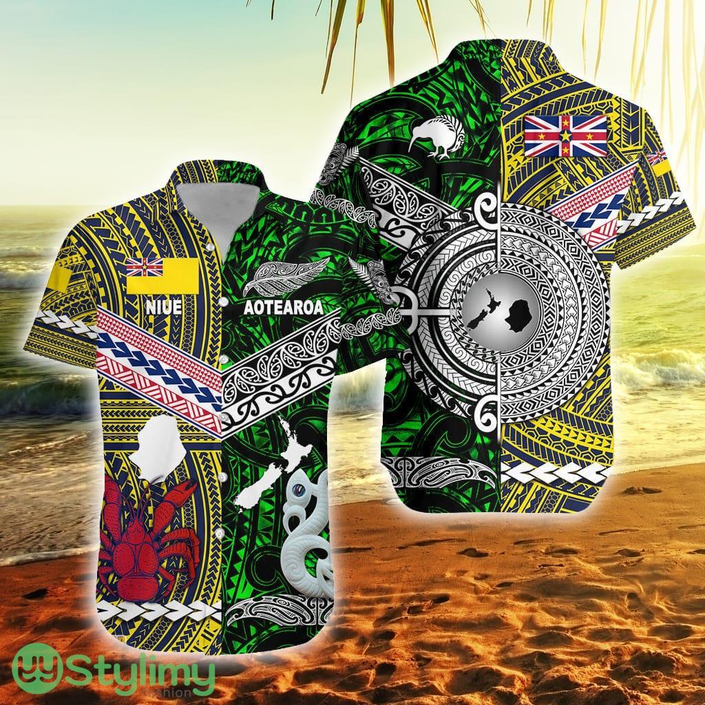 New Zealand Maori Aotearoa And Niue Together Green New Zealand Button Down Hawaiian Shirt Trending Summer 2 New Zealand Maori Aotearoa And Niue Together Green New Zealand Button Down Hawaiian Shirt Trending Summer Product Photo 1