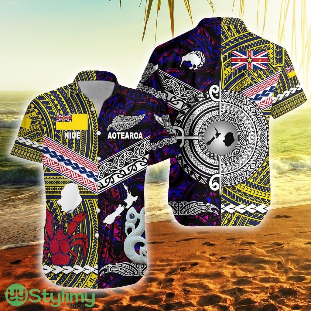 New Zealand Maori Aotearoa And Niue Together Purple New Zealand Button Down Hawaiian Shirt Trending Summer 2 New Zealand Maori Aotearoa And Niue Together Purple New Zealand Button Down Hawaiian Shirt Trending Summer Product Photo 1
