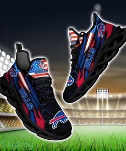 NFL Buffalo Bills Logo And Flag Custom Name Max Soul Shoes Gift For Fan Product Photo 1