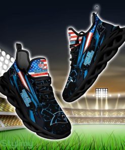 NFL Carolina Panthers Logo And Flag Custom Name Max Soul Shoes Gift For Fan Product Photo 1
