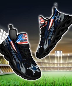 NFL Dallas Cowboys Logo And Flag Custom Name Max Soul Shoes Gift For Fan Product Photo 1