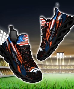 NFL Denver Broncos Logo And Flag Custom Name Max Soul Shoes Gift For Fan Product Photo 1