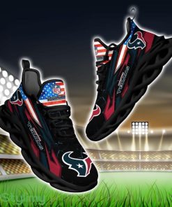 NFL Houston Texans Logo And Flag Custom Name Max Soul Shoes Gift For Fan Product Photo 1